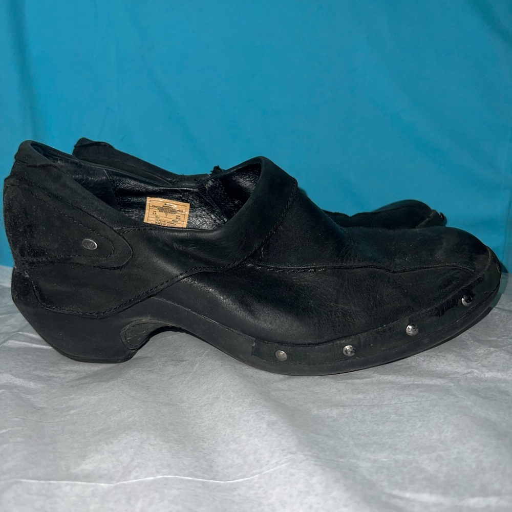Merrell Luxe Wrap Black Leather Clogs Style J68662 Size 9.5